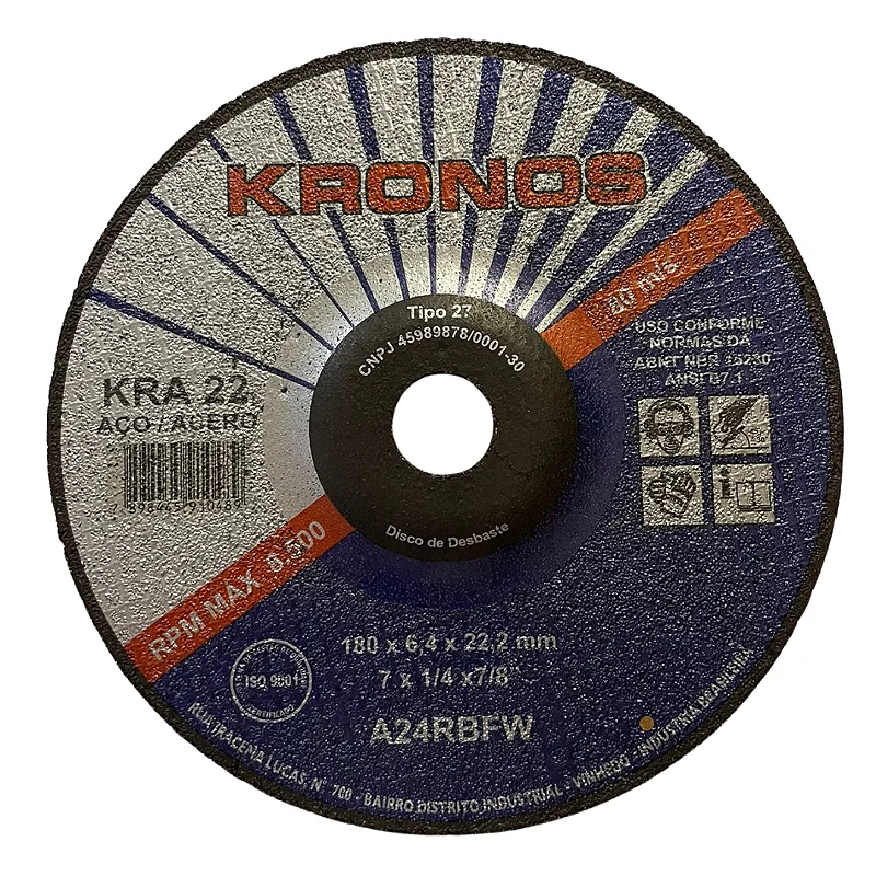 Disco de corte E 7 X 1/8 X 7/8 Kronos
